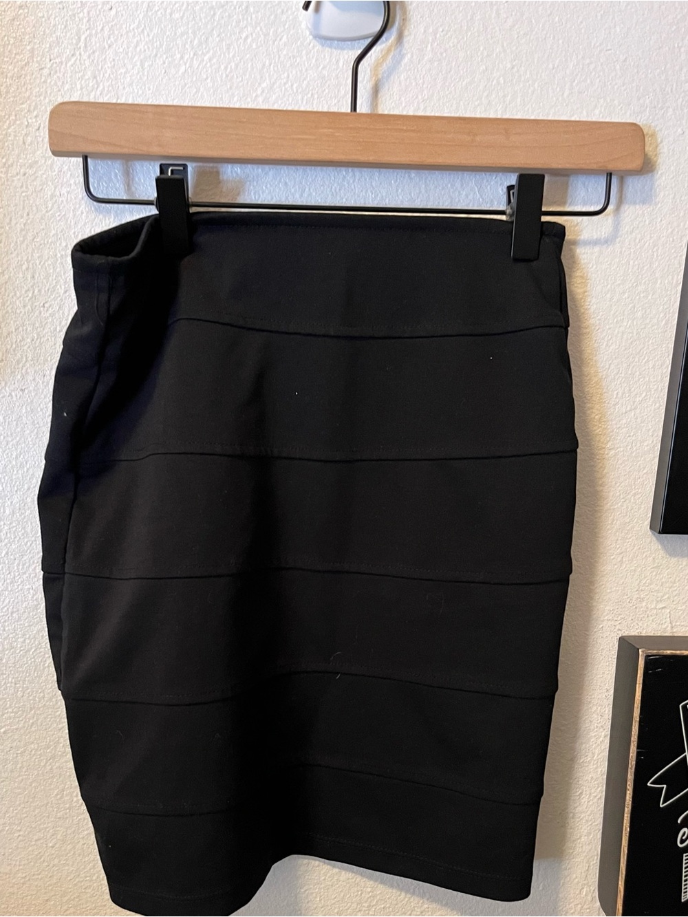 Classic Black Ponte mini Skirt